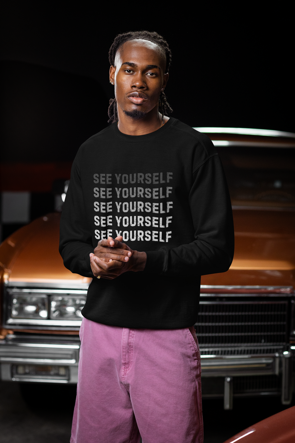 SEE YOURSELF Crewneck Sweatshirt — Unisex Fleece Reminder to Stay Grounded & Confident