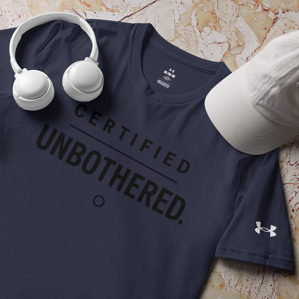 Certified Unbothered. Unisex Under ArmourⓇ athletic t-shirt